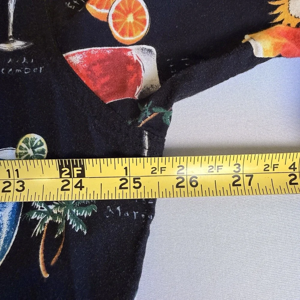 Weekender Traveler Men's VTG Novelty Mixed Drinks SS Button Up Black Multi XL